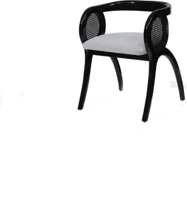 Produktbild von Grau-Schwarzer Designer Stuhl r Einsitzer Esszimmer Stühle