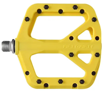 Productafbeelding van Fietspedalen, nylon composiet, mountainbike, vlakke pedalen, 9/16 inch, geel, antislip, 352g