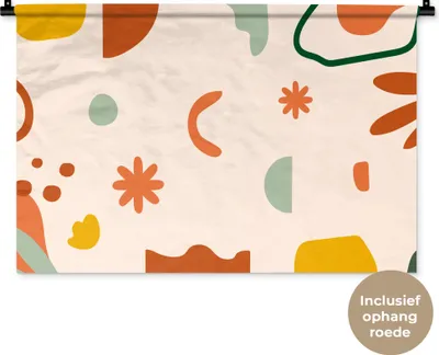 Produktbild von MuchoWow® Wandteppich Wandbehang Formen - Muster - Blumen 90x60 cm Tapisserie Dekoration Wandtuch - Wandskulpturen - Bildteppich
