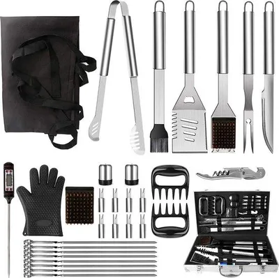 Image de Set de 32 couverts de barbecue en acier inoxydable