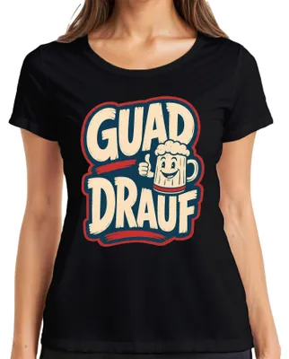 Productafbeelding van Guad Drauf bierkruik, Wiesn , Beieren, grappig, dames T-shirt, zwart, maat L