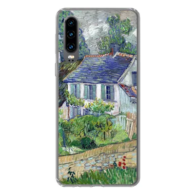 Produktbild von MuchoWow® Handyhülle Schutzhülle Hülle für Huawei P30 Haus in Auvers - Vincent van Gogh Silikon Softcase Handy Hülle - Kartenbesitzer