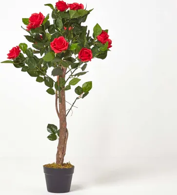 Produktbild von HOMESCAPES Kunstbaum Rot 'Rosenbaum', 90 cm