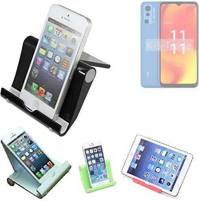 Produktbild von K-S-Trade Handy-Ständer kompatibel mit Lava Blaze Pro faltbarer Tischständer Smartphone Tablet Halterung Reise