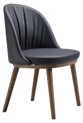 Produktbild von Eleganter Schwarzer Esszimmerstuhl Designer Kunstlederstuhl