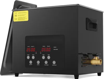 Immagine prodotto di Pulitore a ultrasuoni 10L con riscaldatore a cestello e timer - Macchina per la pulizia 240W - Unità per la pulizia a ultrasuoni