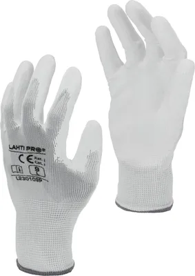 Obrázok produktu pre PU-HANDSCHUHE WEIß L230110P, KARTE, "10", CE, LAHTI