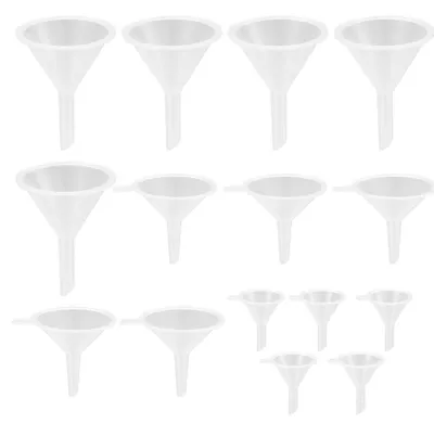 Obrázek produktu pro Mini sada trychtýřů, 15 kusů, z průhledného plastu, vhodná pro olej, kosmetiku, vzorky, marmeládu, laboratorní použití