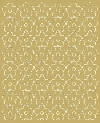 Produktbild von Wandaufkleber Blumen, 3 cm große Blüten, 48 Stück, mattgold