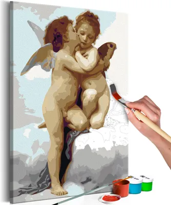 Produktbild von Malen nach Zahlen Engel 40x50 cm Malset mit Holzrahmen auf Leinwand für Erwachsene Kinder Gemälde Handgemalt Kit DIY n-A-0239-d-a