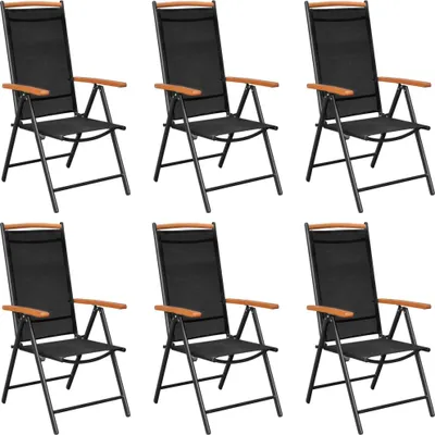 Produktbild von vidaXL 7-tlg. Garten-Essgruppe Aluminium Schwarz