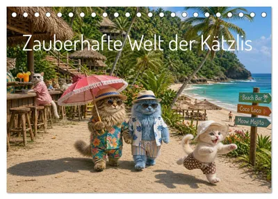 Produktbild von Zauberhafte Welt der Kätzlis (Tischkalender 2027 DIN A5 quer), CALVENDO Monatskalender