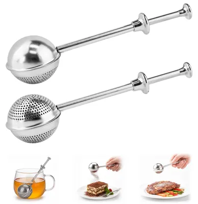 Produktbild von Teesieb und Mehlsieb - Aus 304 Edelstahl - Für losen Tee und zum Sieben - 2 Stück