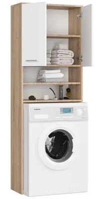 Obrázek produktu pro Vestavná skříňka na pračku se dvěma dvířky, 64 × 30 × 180 cm
