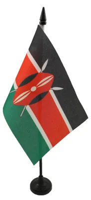 Produktbild von AZ FLAG Tischflagge Kenia 15x10 cm Polyester 100D Kunststoffsockel