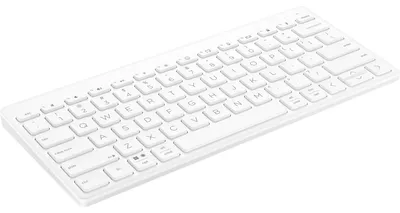 Produktbild von HP 350 Kompakte Bluetooth-Tastatur für mehrere Geräte, Kabellos, Bluetooth, Mechanischer Switch, Weiß