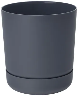 Obrázok produktu pre KADAX kvetináč s podšálkou "Kama", kvetináč, plastový kvetináč, kvetináč, okrúhly, 25 cm, antracit