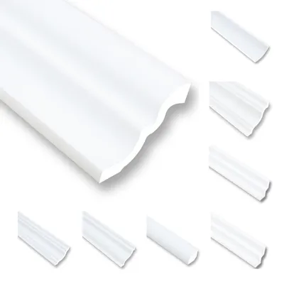 Obrázok produktu pre 20 m stropné lišty Stropné lišty z polystyrénu XPS Stropné lišty biele 80 x 70 mm Dekoračné profily Stropné lišty z polystyrénu Dekoračné lišty ekonomické balenie NS80
