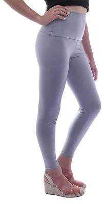 Zdjęcie produktu dla Legginsy, rajstopy, spodnie typu "rurki", spodnie typu "treggings", długość do kostki, imitacja skóry , lateks, matowe/błyszczące, wysoki stan, kolor: szary, rozmiar: XL