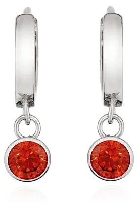Immagine prodotto di Orecchini in argento 925 con pendente in zircone rosso