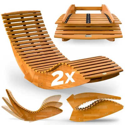 Produktbild von CASARIA® 2x Sonnenliege Klappbar Wetterfest Holz 160kg Belastbarkeit Pflegeleicht FSC®-zertifiziert Akazie Wintergarten Sauna Wohnzimmer Liege Holzliege Relaxliege 154x60cm