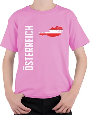 Produktbild von Österreich Fussball Fan Weltmeisterschaft Europameisterschaft WM Uni Kinder T-Shirt, Pink, 152