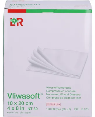 Image de Vliwasoft Compresses non tissées 10x20cm, 50X2 St KOM