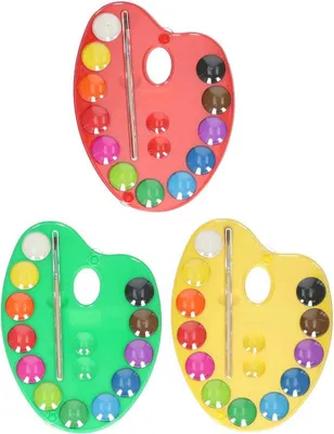 Produktbild von Malpalette 12 Farben und Pinsel