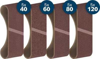 Produktbild von PRO X440 Schleifband Set, 100x610mm, K40/60/80/120, 20-tlg., Starter Pack