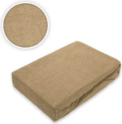 Produktbild von Frottee Spannbettlaken Premium 60x120 - 70x140 cm beige Kinder Baby Bett