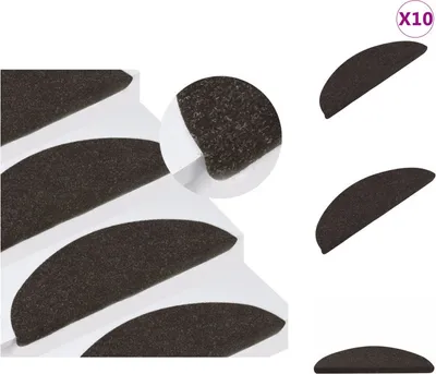 Obrázok produktu pre vidaXL Samolepiace rohože na schodíky 10 ks čierne 65x22,5x3,5 cm - Rohože na schodíky