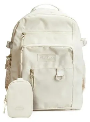 Image de Sac à dos avec compartiment pour ordinateur portable 15,6 pouces, sac à dos pour enfants, pour filles et garçons, idéal pour les voyages et les loisirs, couleur blanche
