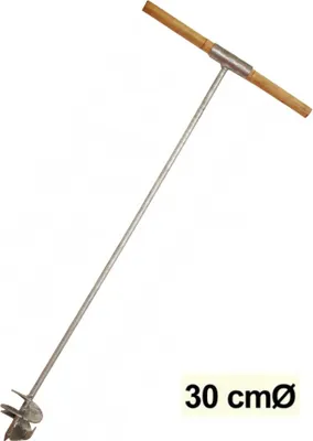 Produktbild von Erdlochbohrer verzinkt 300 mmØ Aushebetiefe 80 cm Erdbohrer 30 cm Lochbohrer Pfahlbohrer Gartenbohrer Handbohrer Palisadenbohrer Handerdbohrer Erdbohrgerät Gartengeräte Heimwerker