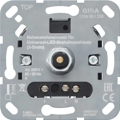 Produktbild von GIRA Dreh-Nebenst.eins.3Dr LED-Dimmer Einsatz 238900