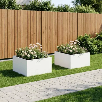 Produktbild von Maison Exclusive - Garten-Pflanzgefäß 2 stk. Weiß 60 x 60 x 40 cm