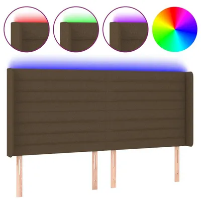 Obrázok produktu pre vidaXL LED čelná doska tmavohnedá 163x16x118/128 cm látka