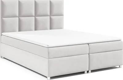 Produktbild von Best for Home Boxspringbett mit Bettkasten Trinity K-2 Bonellfederkern inkl. Topper, mit Lieferung, Aufbau & Entsorgung 160x200-Silber