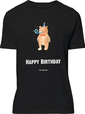 Produktbild von Mr. & Mrs. Panda Größe L T-Shirt Bär Geburtstag - Schwarz - Geschenk, Teddy, Tshirt, Happy Birthday, Shirt, mit Spruch, Glückwunsch, Alles Gute