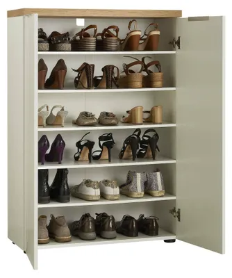 Produktbild von Lentiai - Schuhschrank, 80x34x115 cm Hochglanz Weiß, 21 Paar, Italy