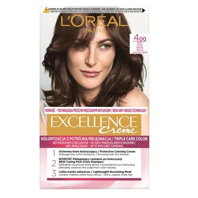 Zdjęcie produktu dla Farba Do Włosów L'oréal Paris Excellence Creme 4 Brąz