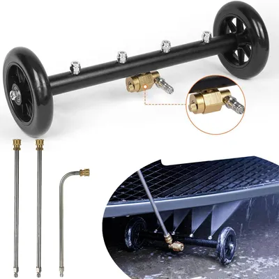 Produktbild von Dual-Function Unterbodenreiniger, Oberflächenreiniger für Hochdruckreiniger, Unterboden-Autowasch-Wasserbesen mit 3 Stück Verlängerungsstab