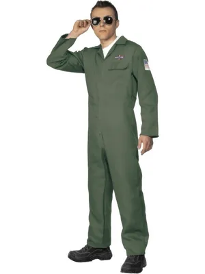 Produktbild von Fliegeranzug Kampfpiloten Anzug Jet Kostüm Pilot Gr. 48/50 (M), 52/54 (L), 54/56 (XL), Größe:M