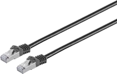 Productafbeelding van RJ45 patchkabel met CAT 7 koperen kabel, PIMF, zwart, 1 meter