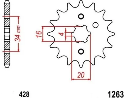 Zdjęcie produktu dla Zębatka 13Z skok 428 do Malaguti Rieju Suzuki Yamaha