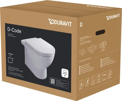 Produktbild von DURAVIT 40370900A1 D-Code WC-Set bodenst.Vorwand,Rimless