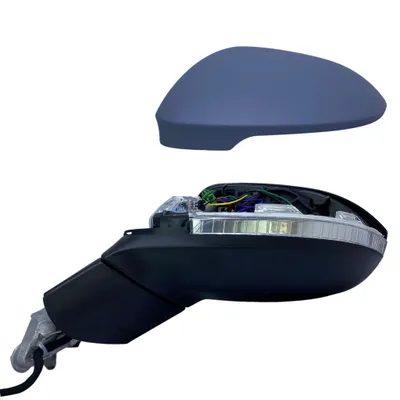Image de Rétroviseur extérieur gauche BILMAX de remplacement pour Volkswagen Golf 8 Variant 2021-2024 Réglable électriquement, rabattable électriquement, clignotant, éclairage de la zone de stationnement
