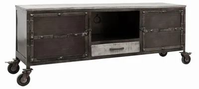 Produktbild von MASSIVMOEBEL24.DE TV-Board Mango 150x40x60 grau lackiert HEAVY INDUSTRY #119