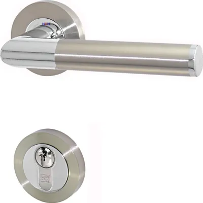 Produktbild von Türbeschlag 1357-B R PZ Chrom - Niro Türklinke Türdrücker  Türgriffe