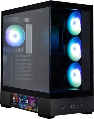Image de Boîtier PC Moyen Tour, ZALMAN P40 DS, ATX Micro ATX Mini-ITX, 4 Ventilateurs A-RGB, 2 Panneaux Verre Trempé, Écran LCD 9.1", Noir