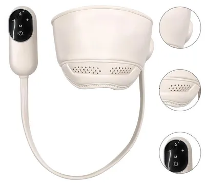 Produktbild von Kopfhautmassage, Kopfmassagegerät mit 6 Airbags für 360°-Tiefenentspannung und 3 Heizmodi, 2000 mAh wiederaufladbar, Stressabbau, Entspannung, Beige